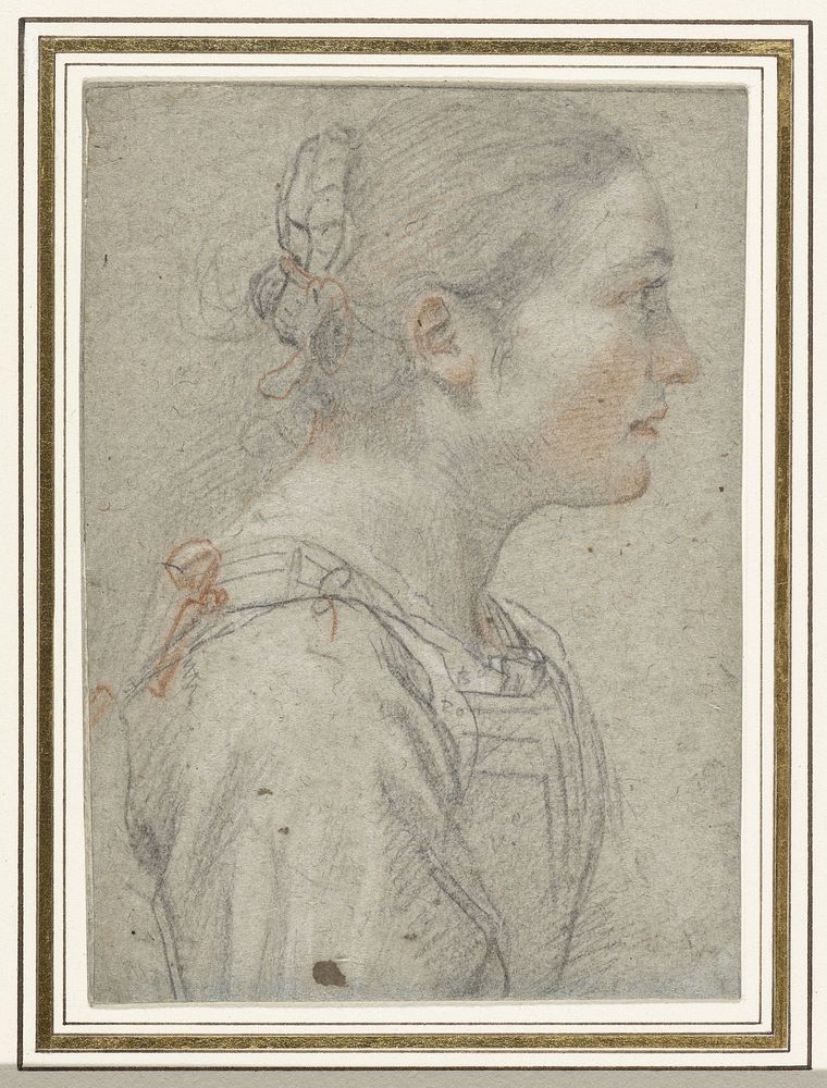 Portret van een onbekende jonge vrouw (1620 - 1629) by Giovanni Mannozzi