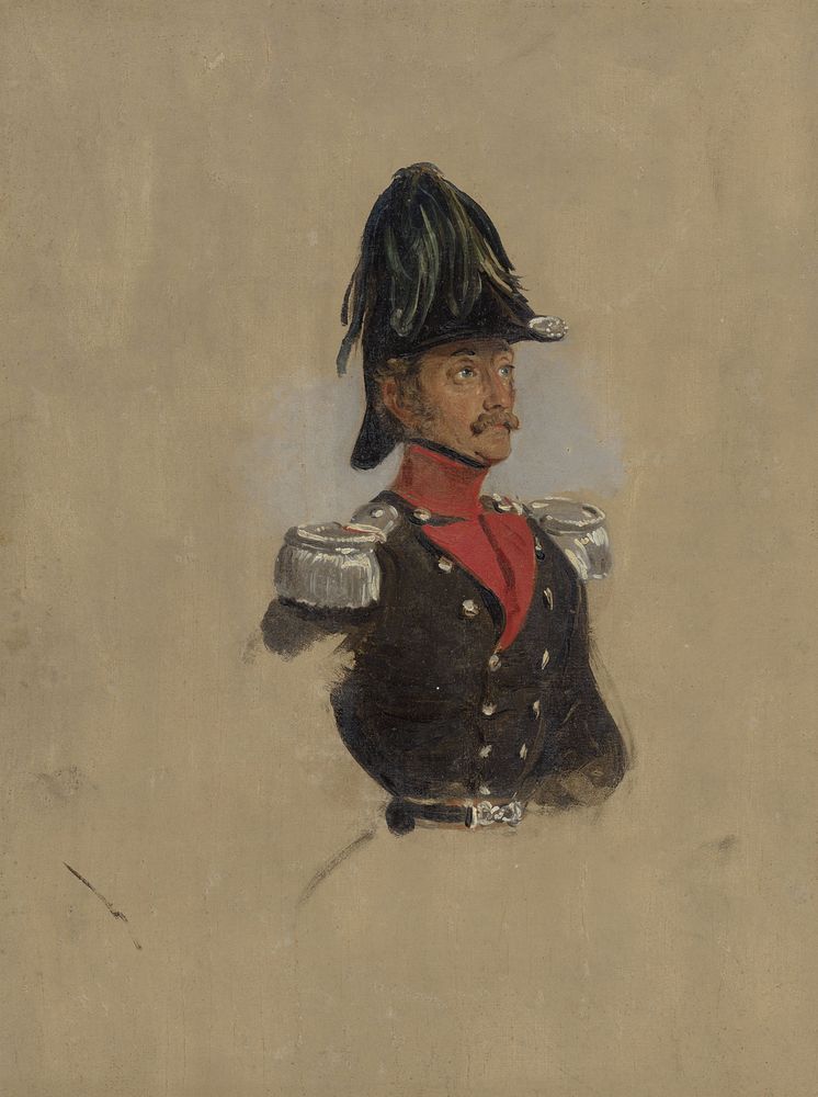 Portretstudie van kapitein J.J.P. van Munnick (1819 - 1860) by Nicolaas Pieneman