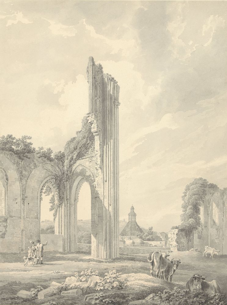Ruins of Glastonbury Abbey (1794) by Michael Angelo Rooker