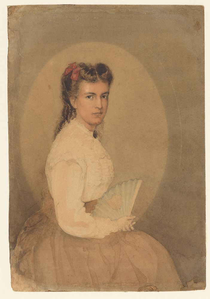 Portret van Anna Maria Augusta Hilverdink (1852 - 1914) by Anthony Cornelis Cramer