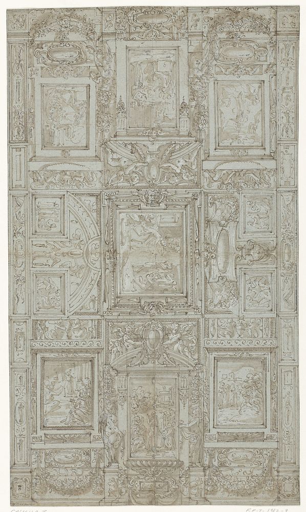 Ontwerp voor plafond (1511 - 1629) by Bernardo Castello and Perino del Vaga