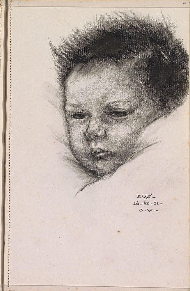 Portret van Zus (1922) by Otto Verhagen I