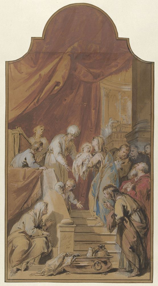 De Opdracht in de tempel (1746) by Jacob de Wit