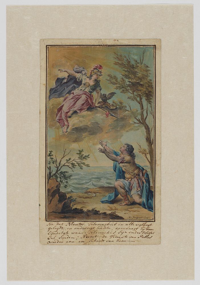 Mentor neemt afscheid van Telemachus (1719 - 1775) by Rienk Keyert