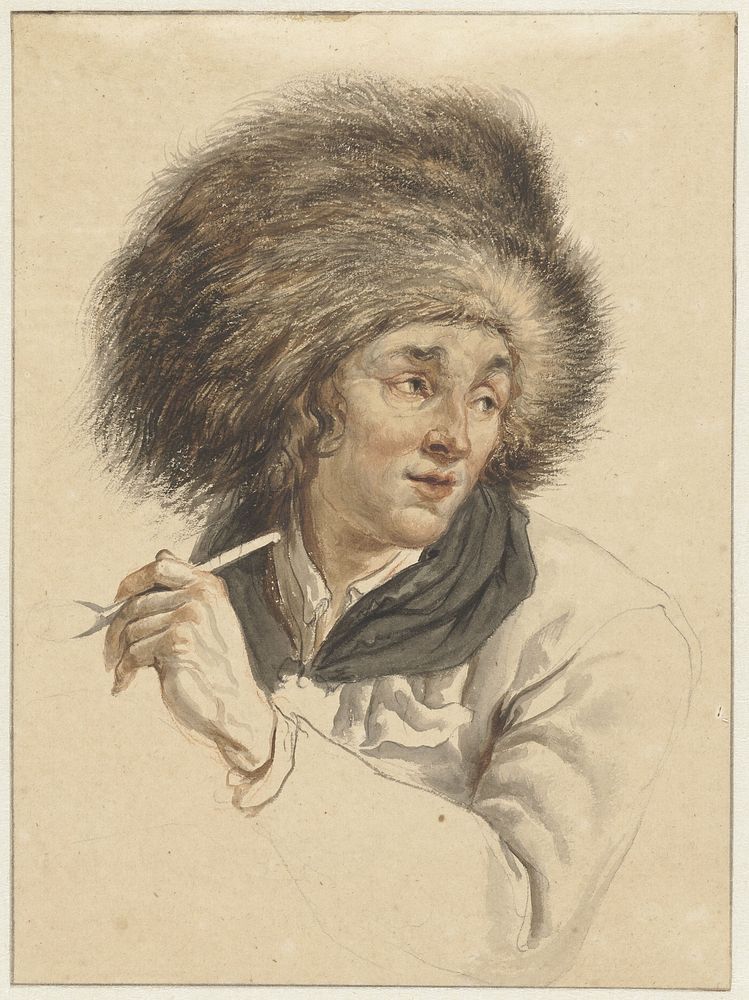 Man with Fur Hat and Pipe (1763 - 1826) by Abraham van Strij I