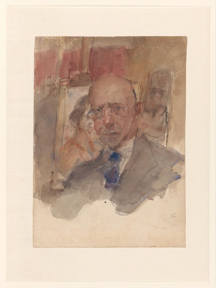 Zelfportret van Isaac Israels (onvoltooid) (c. 1875 - c. 1934) by Isaac Israels
