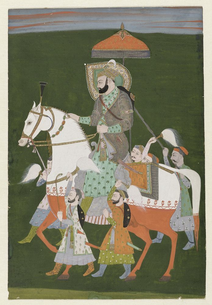 Portret van Farruk Siyar te paard (c. 1750 - c. 1799) by anonymous