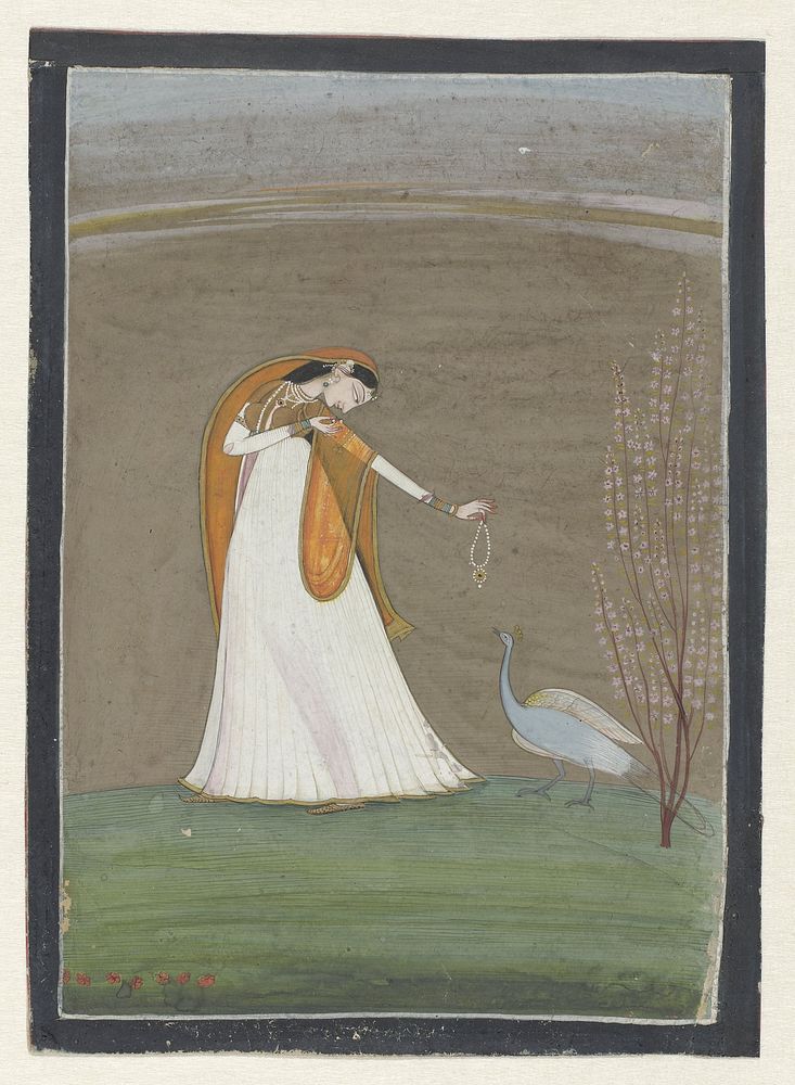 Woman with a Peacock (1795 - 1805) by anonymous