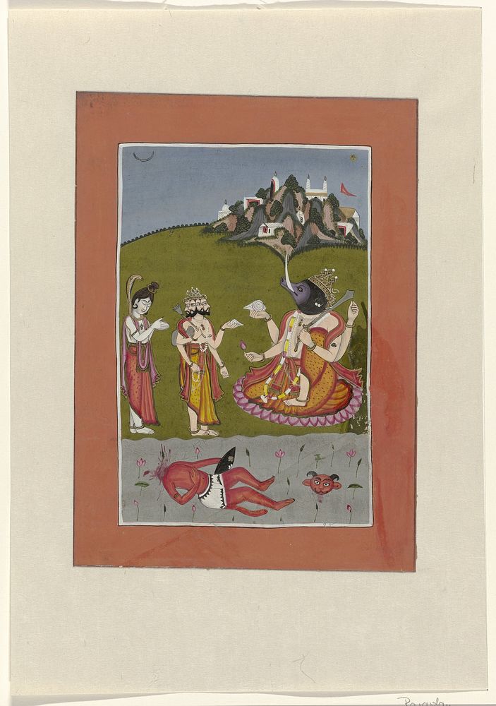 Varaha (incarnatie van Vishnu als everzwijn) (1825 - 1875) by anonymous