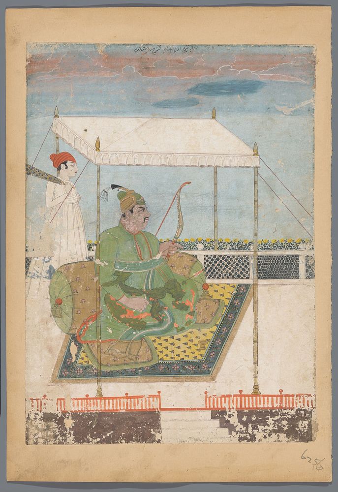 Een hindoe-vorst onder een baldakijn (Raja Bhoj?) (1775 - 1799) by anonymous