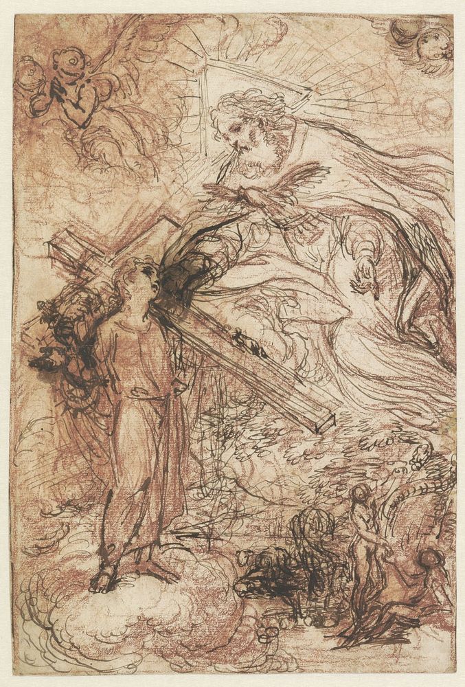 De Heilige Drieëenheid en de zondeval (c. 1701 - 1758) by Agostino Masucci