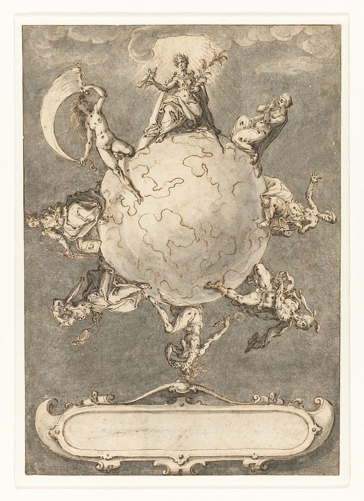 Ontwerp voor de laatste prent in de reeks "Omnium rerum vicissitudo est" (c. 1596 - c. 1597) by Jacques de Gheyn II