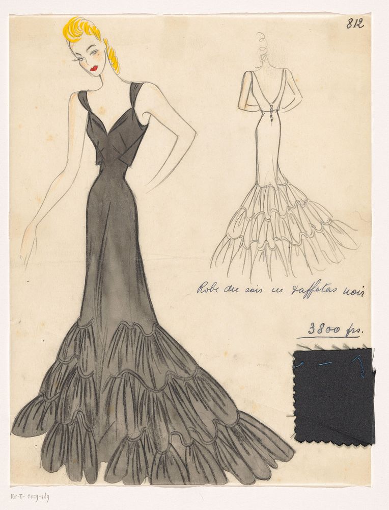 Robe du soir de taffetas noir (1938 - 1939) by Jean Dessès