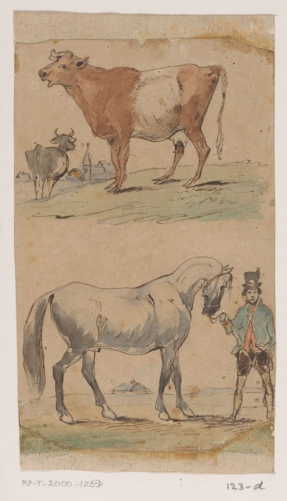 Koe en paard (1849) by Johannes Tavenraat