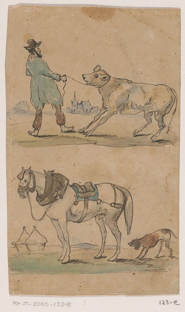 Kalf en paard (1849) by Johannes Tavenraat