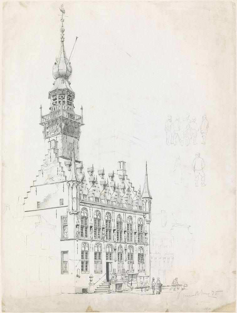 Stadhuis van Veere (1875) by Willem de Haas Hemken