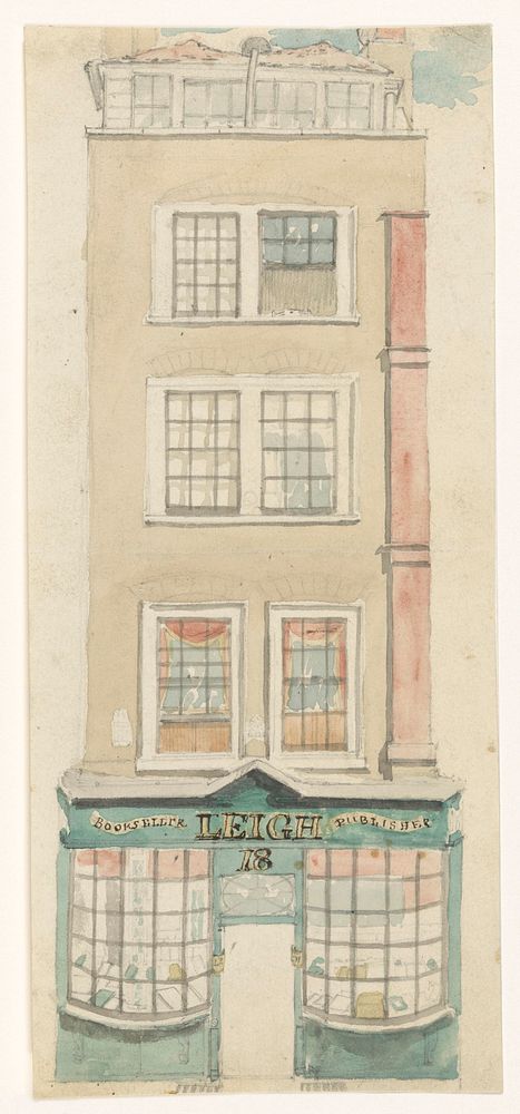 Exterieur van de winkel van boekhandelaar en uitgever Samuel Leigh te Londen (1814 - c. 1840) by anonymous
