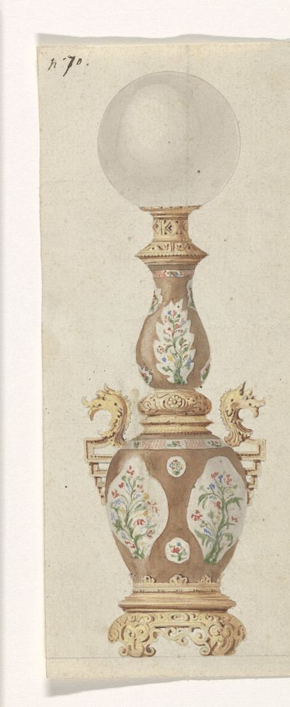Ontwerp voor een olielamp (c. 1840) by Firma Feuchère