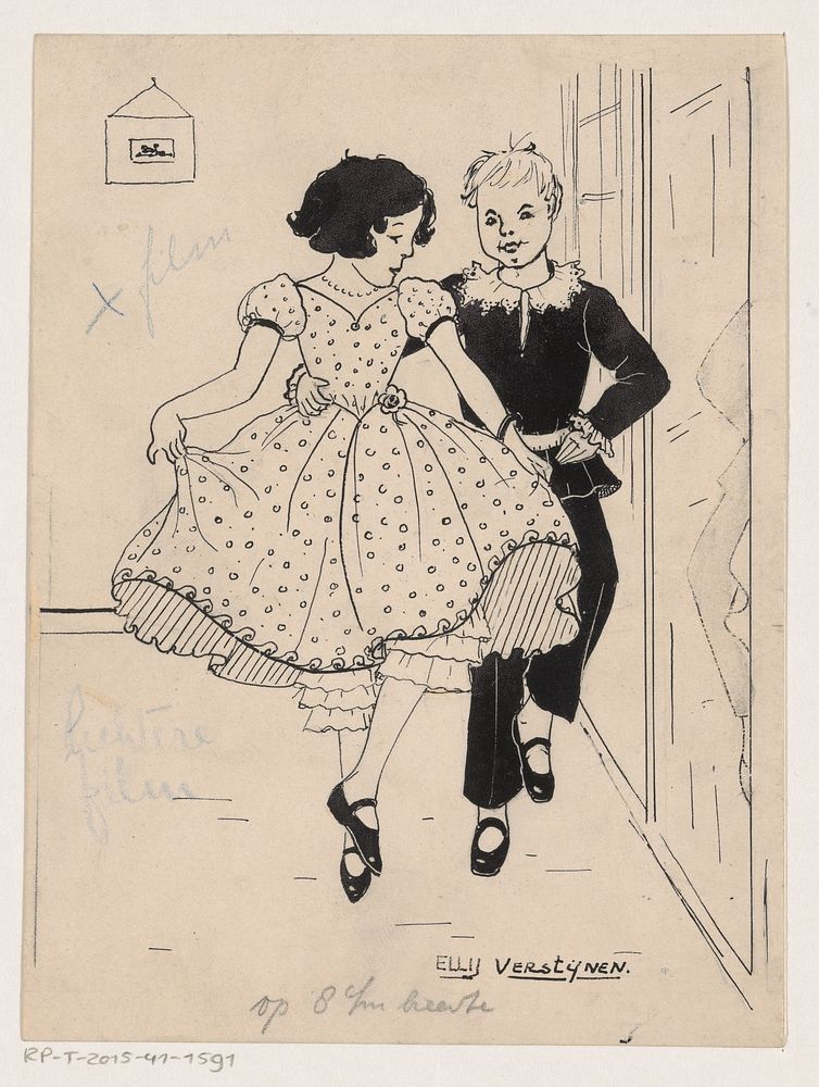 Dansende jongen en meisje (c. 1900 - c. 1930) by Elly Verstijnen