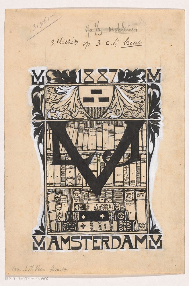 Vignet van uitgeversmaatschappij L.J. Veen (1870 - 1937) by Willem Wenckebach