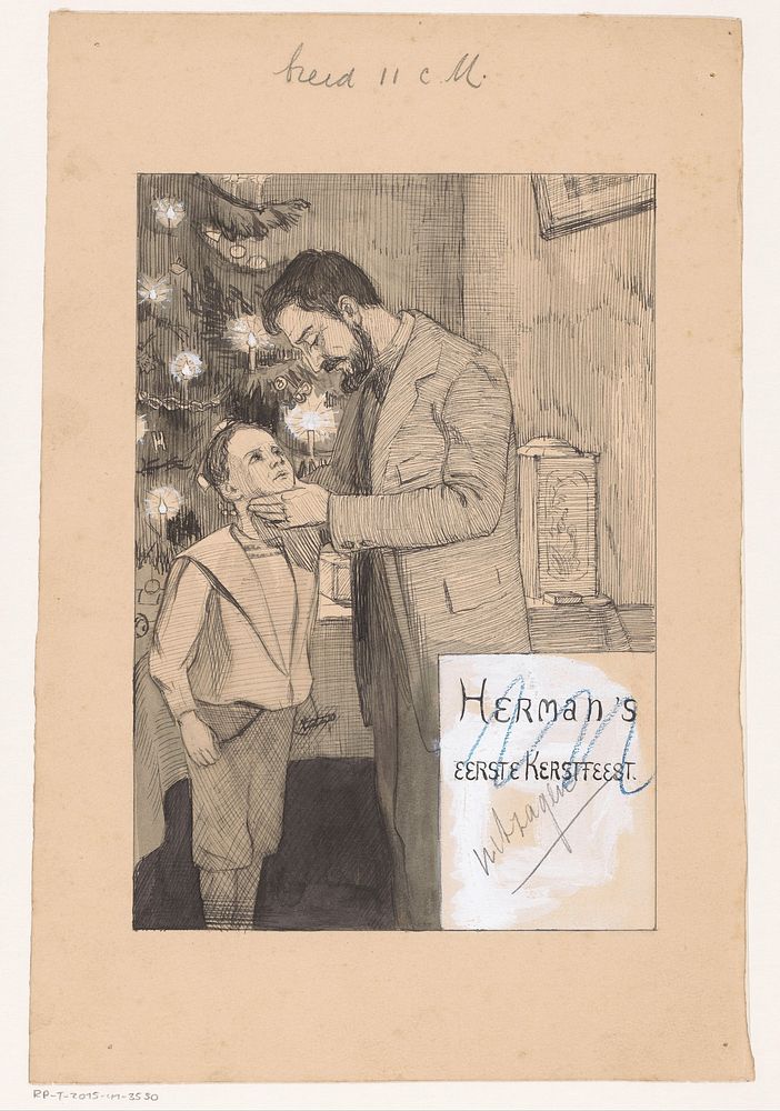 Bandontwerp voor: A.C.L., Herman's eerste kerstfeest, c. 1898 (in or before 1898) by anonymous