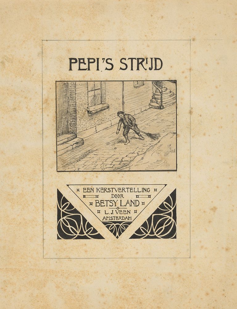 Bandontwerp voor: Betsy Land, Pepi's strijd. Een kerstvertelling, 1907 (in or before 1907) by anonymous