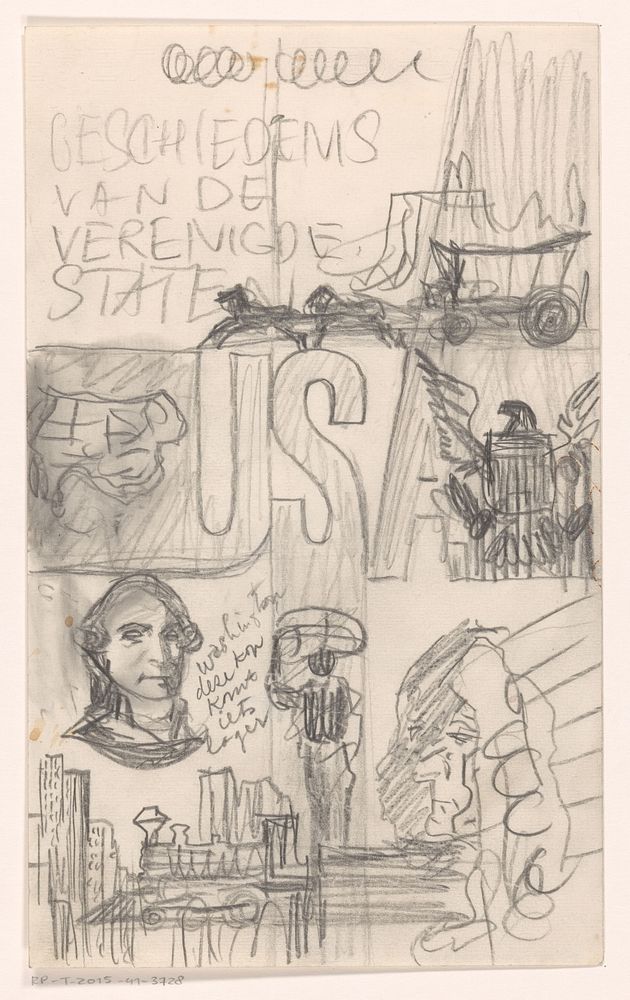 Bandontwerp voor: André Maurois, Geschiedenis van de Verenigde Staten, 1964 (in or before 1964) by anonymous