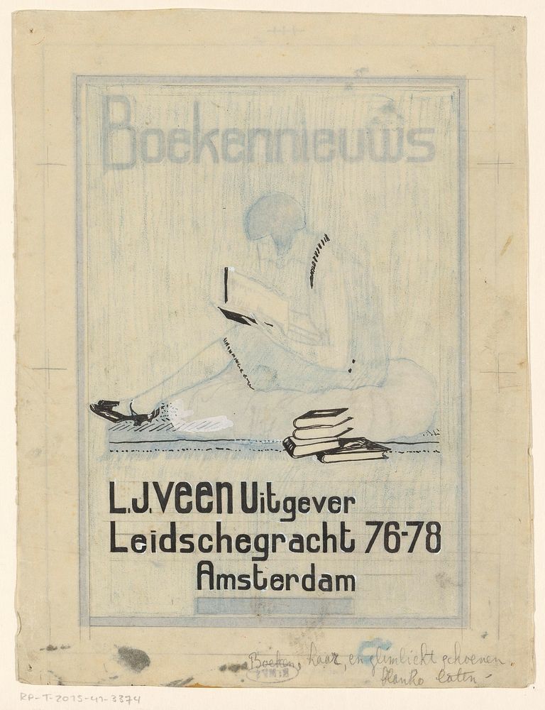 Bandontwerp voor: Boekennieuws: uitgever L.J. Veen, c. 1930 (c. 1930)