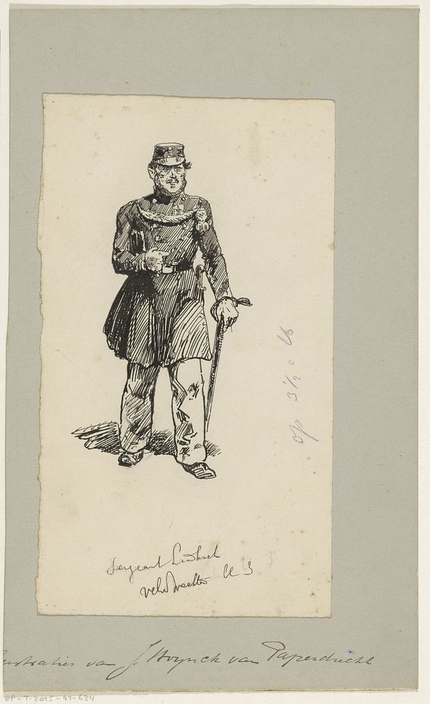 Sergeant met wandelstok (in or before 1889) by Jan Hoynck van Papendrecht