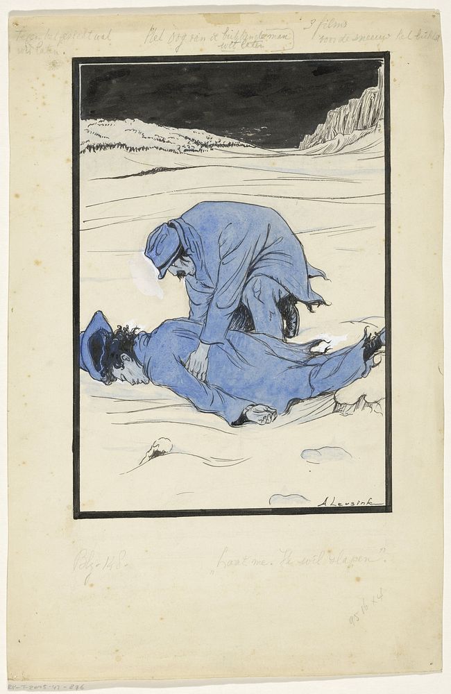 Joost ligt bewusteloos in de sneeuw (in or before 1926) by Anny Leusink