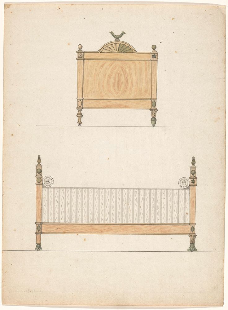 Ontwerp voor een ledikant (c. 1790) by anonymous