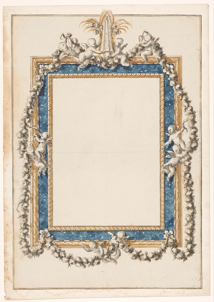 Ontwerp voor een lijst met een reliekhouder (c. 1775) by Luigi Valadier