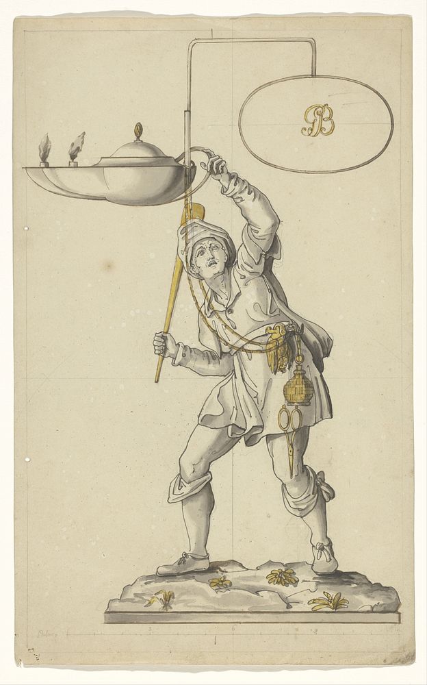 Ontwerp voor een olielamp (c. 1800) by Giovacchino Belli