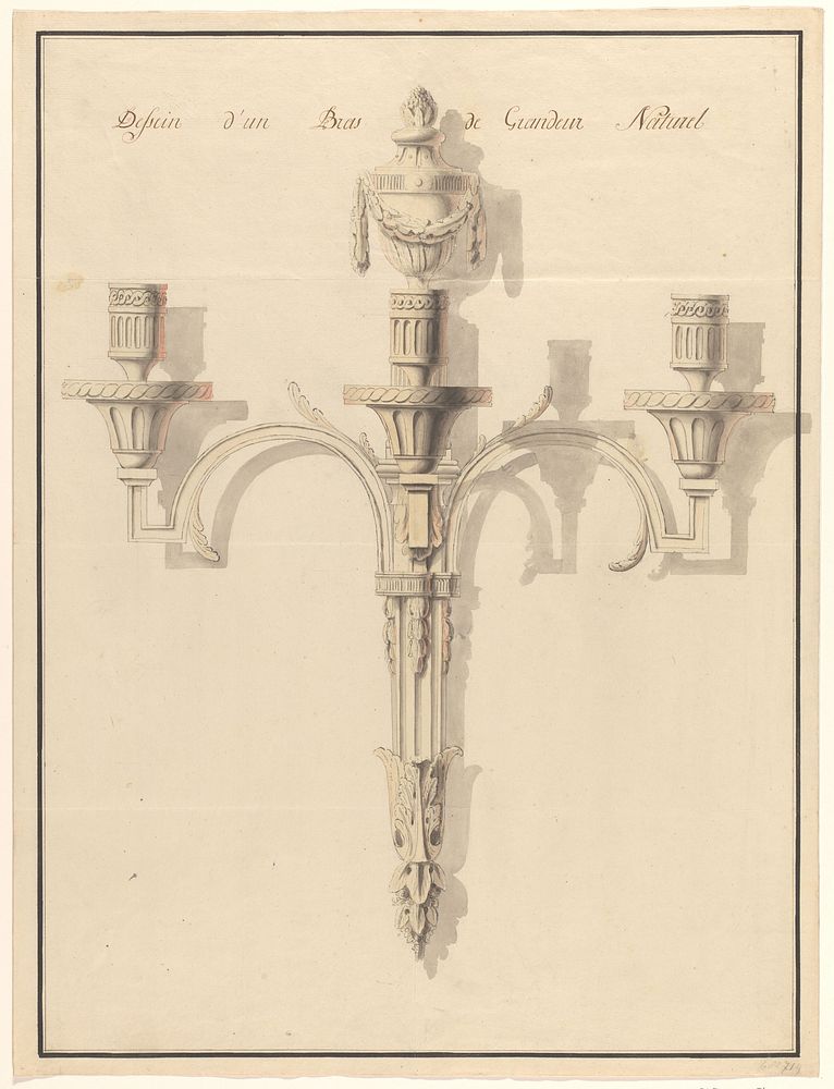 Een wandarm voor drie kaarsen (c. 1780) by anonymous
