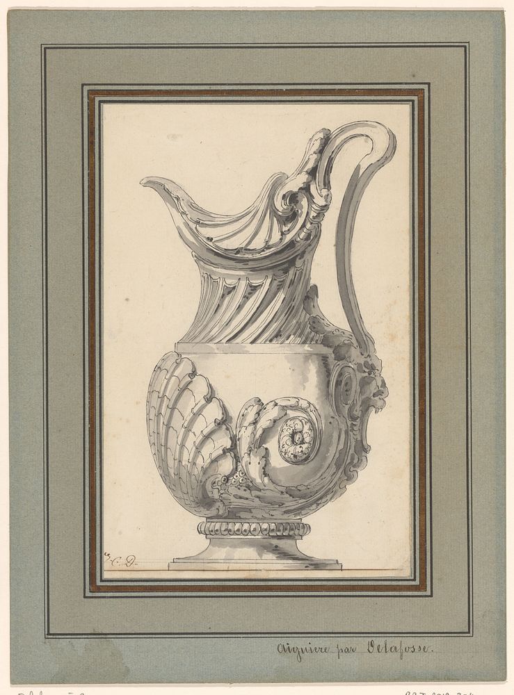 Ontwerp voor een kan met deksel (c. 1765 - c. 1775) by Jean Charles Delafosse