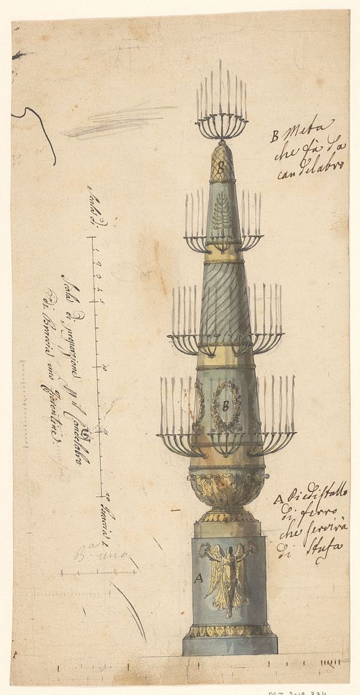 Ontwerp voor een kandelaber (c. 1800 - c. 1810) by anonymous