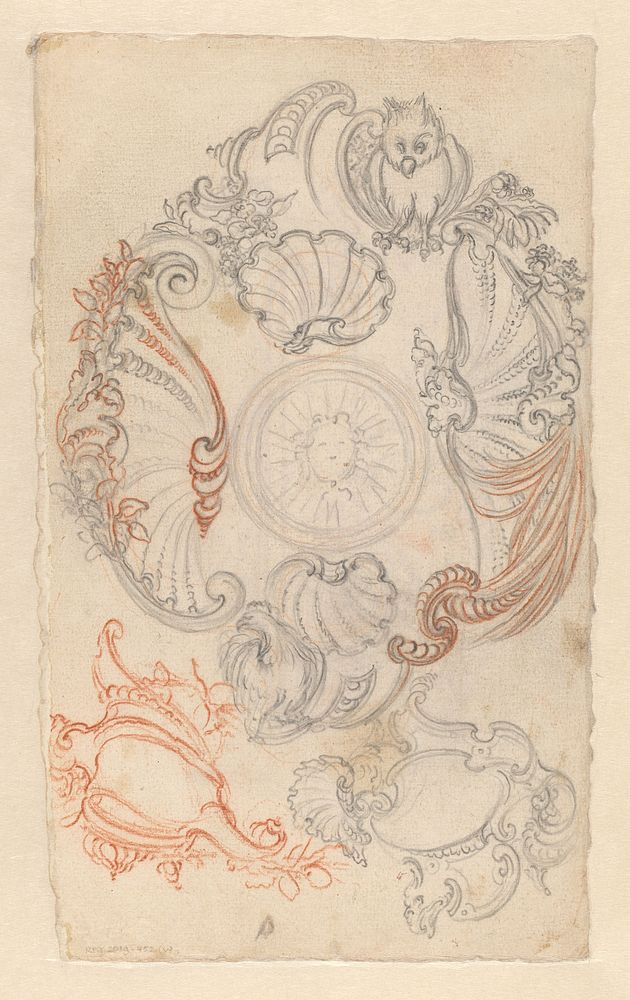 Ontwerp voor een terrine met cartouches (c. 1750) by anonymous