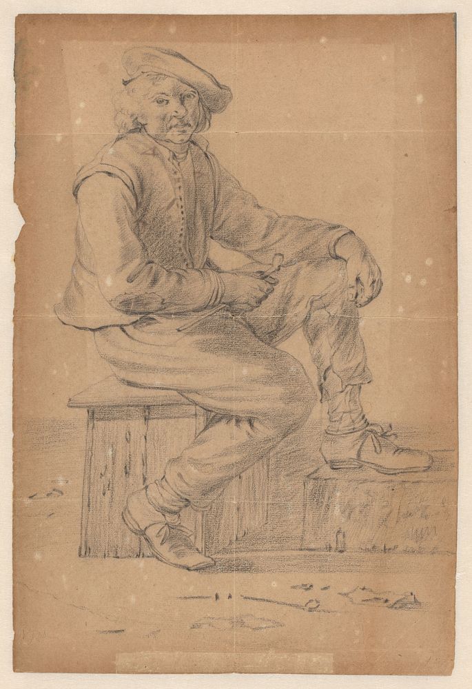 Seated Man with a Pipe (c. 1662) by Cornelis Saftleven