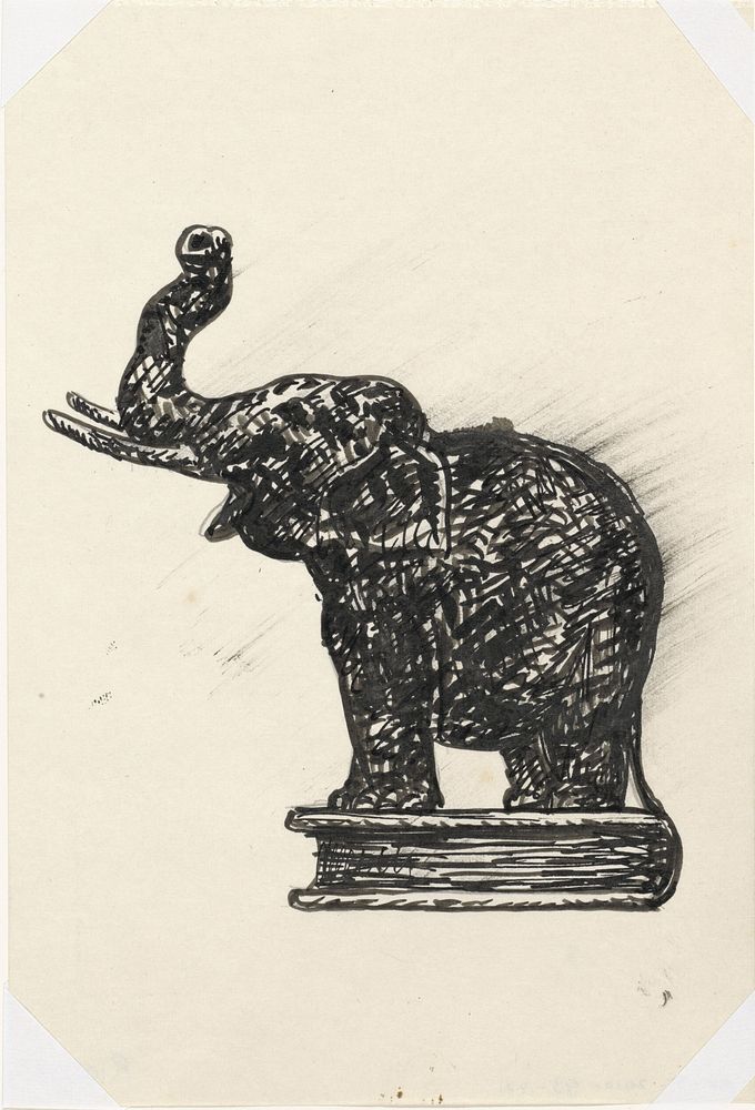 Olifant op boek (schets) (c. 1935 - before 1936) by Leo Gestel