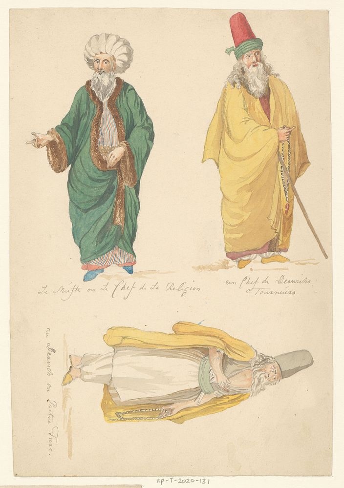 Moefti en twee derwisjen uit Turkije (1750 - 1850) by anonymous
