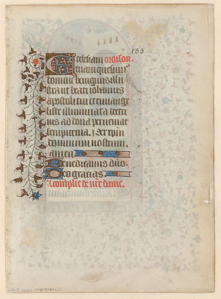 Blad uit een getijdenboek met een gebed (c. 1400 - c. 1449) by anonymous and anonymous