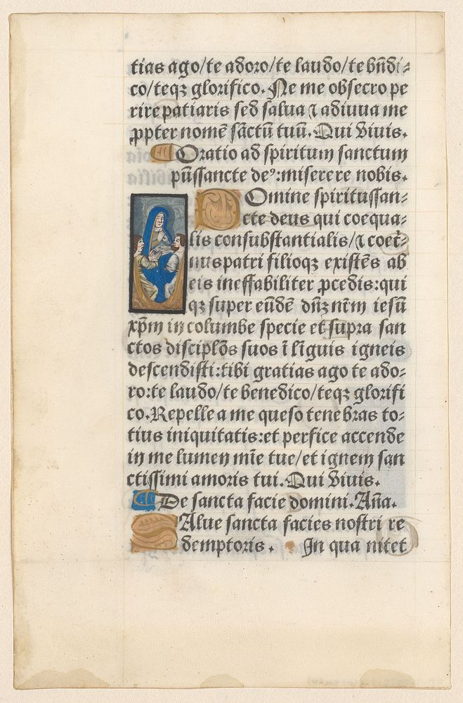 Blad met handschrift, mogelijk uit een getijdenboek (c. 1500 - c. 1599) by anonymous and anonymous
