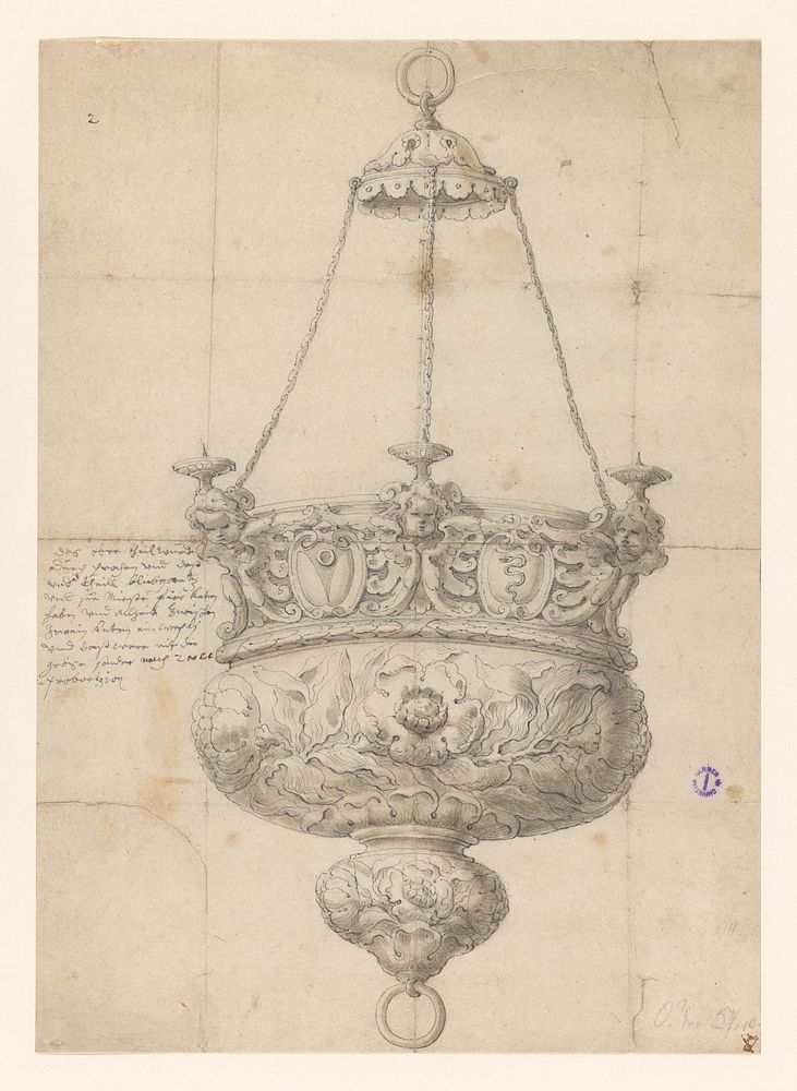 Ontwerp voor een godslamp (c. 1660 - c. 1675) by anonymous