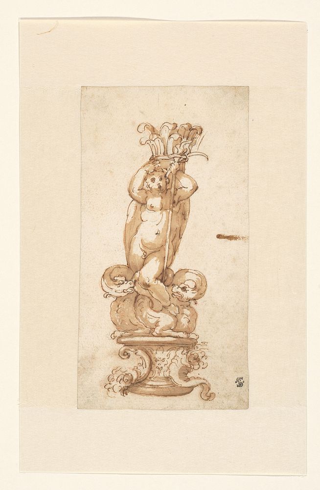 Ontwerp voor een kandelaar (1575 - 1600) by Bernardino India