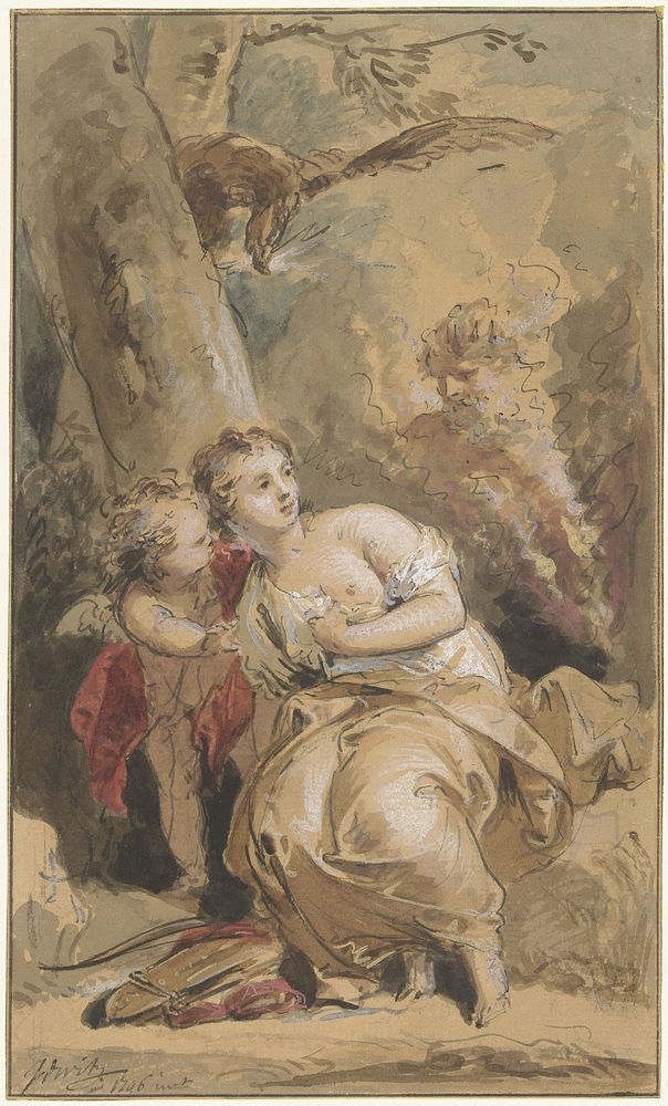 Callisto, Amor en Jupiter met de adelaar (1746) by Jacob de Wit