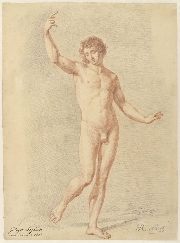 Staand mannelijk naakt (1812) by Isaac Uyttenbogaert