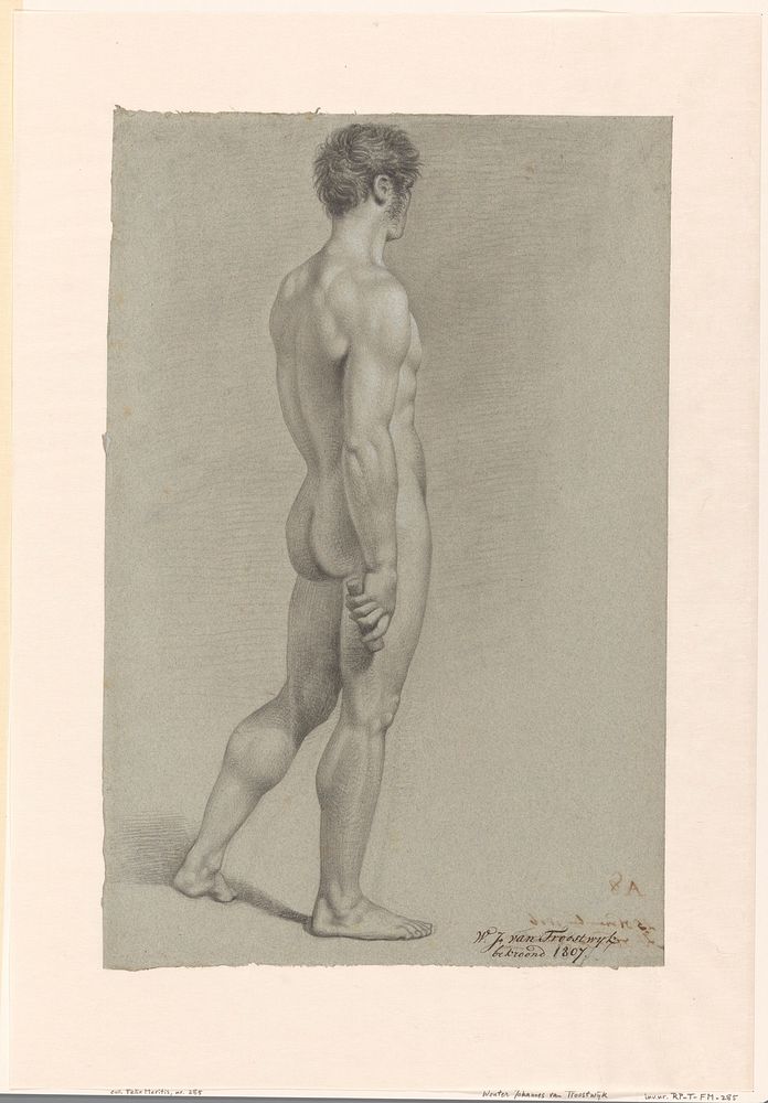 Staand mannelijk naakt, naar rechts (1806) by Wouter Johannes van Troostwijk