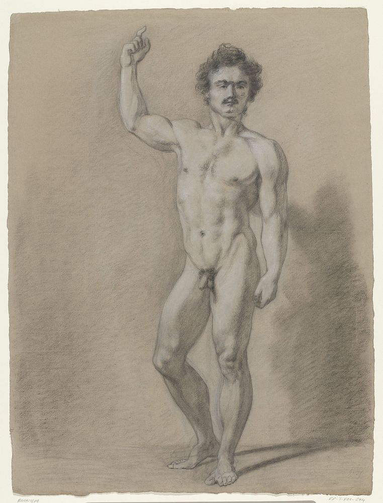 Staand mannelijk naakt, van voren (1826) by anonymous