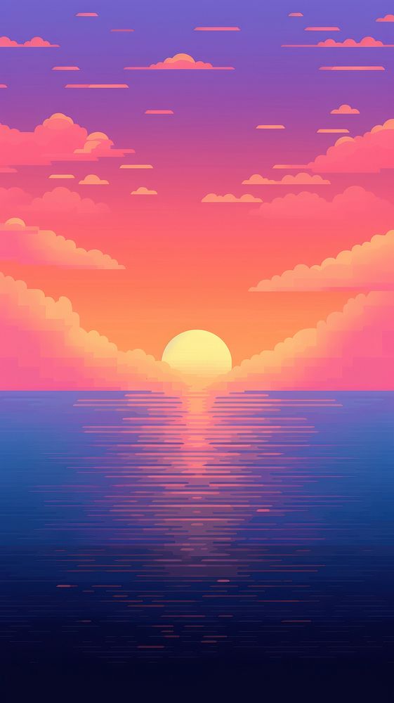  Sea with sunset backgrounds sunlight outdoors. AI generated Image by rawpixel.