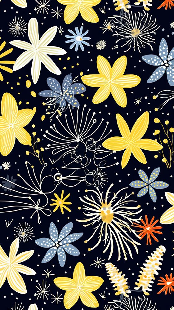  Yellow cotton pattern outdoors graphics nature. AI generated Image by rawpixel.